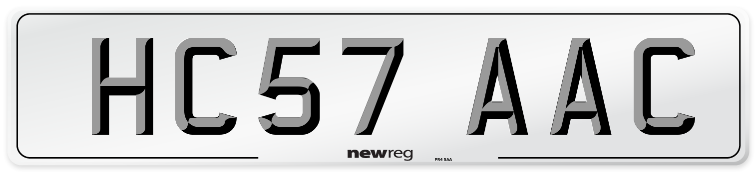 HC57 AAC Number Plate from New Reg